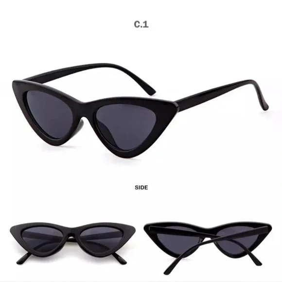 New Black Cateye Sunglasses - Picture 3 of 4